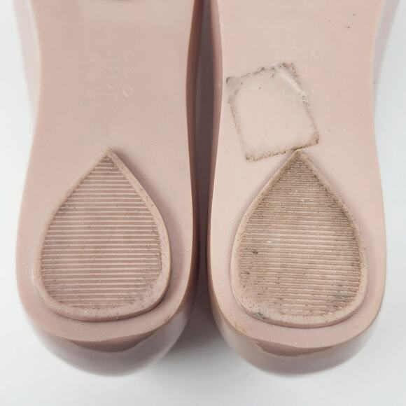 Melissa Ultragirl Sweet XVI Flats Women 9 Blush Pink Gold Accent Double Bow Peep - Picture 13 of 15
